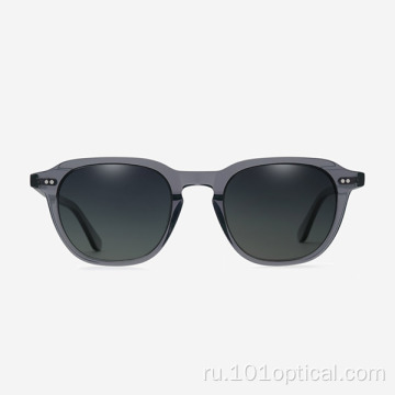 Плоские круглые женские и мужские солнцезащитные очки из ацетата